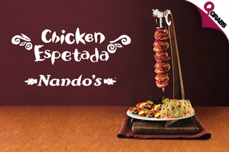 For QR27 enjoy the famous Chicken Espetada with two side items at Nando's (QR54 Value)